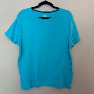 Croft & Barrow Women’s Light Blue Cotton T-Shirt – Size Large